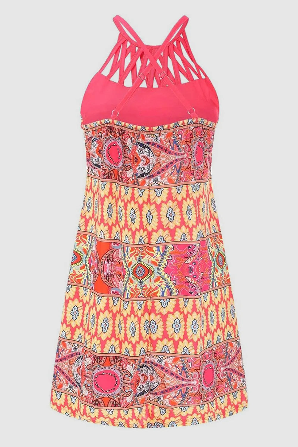 Printed Grecian Neck Mini Dress Cocktail Dresses - Tophatter Daily Deals