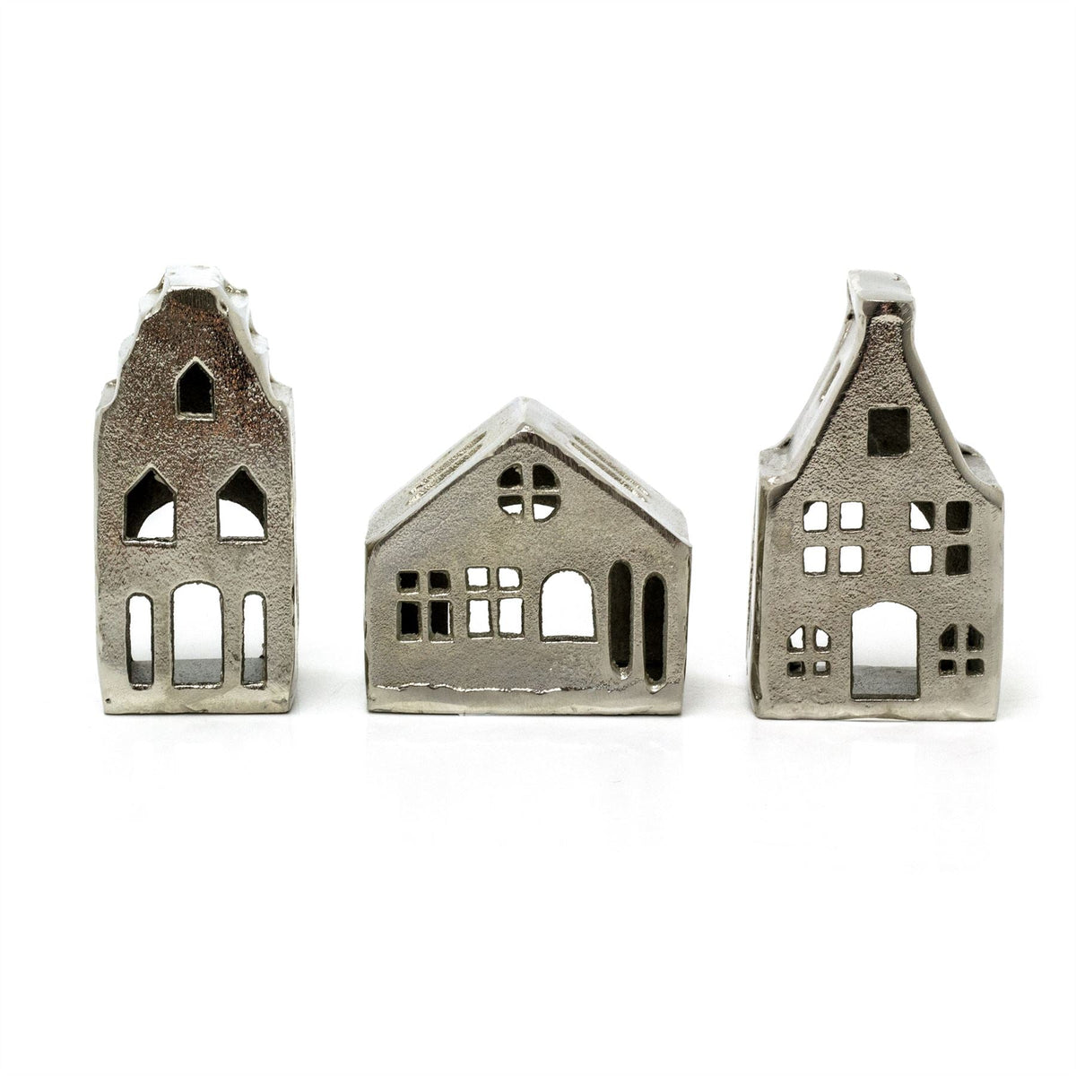 Silver Metal House Shaped Tealight Candle Holder | Christmas Tea Light House Candle Holder - Tophatter Daily Deals