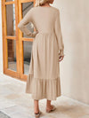 Round Neck Lantern Sleeve Ruffle Hem Dress Casual Dresses - Tophatter Daily Deals