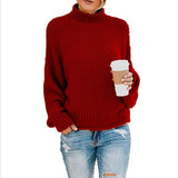 Oversized Women Turtleneck Sweater - Chunky Knit, Winter Red 3D Changing Face Moving Picture Frame - Tophatter Daily Deals