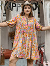 Plus Size Ruched Printed Half Sleeve Mini Dress Casual Dresses - Tophatter Daily Deals