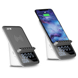 Bluetooth Speaker Clock With Wireless Charger Phone Holder 0 - Tophatter Daily Deals