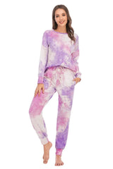 Tie-Dye Top and Pants Lounge Set Loungewear Sets - Tophatter Daily Deals