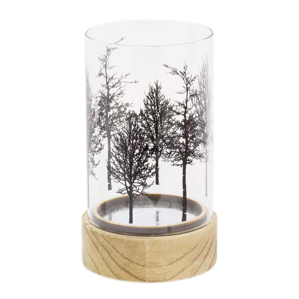 Beautiful Tree Glass Wood Candle Tealight Holder Candle Holder - Tophatter Daily Deals