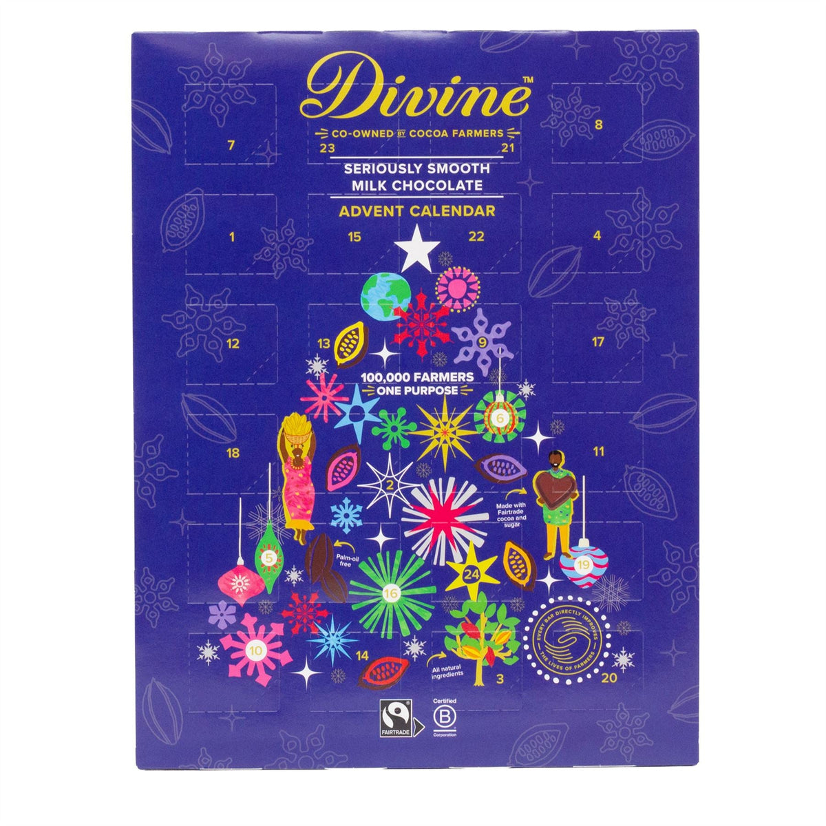 Divine Milk Chocolate Advent Calendar | Fair Trade Christmas Advent Calendar - 85g Advent Calendar - Tophatter Daily Deals
