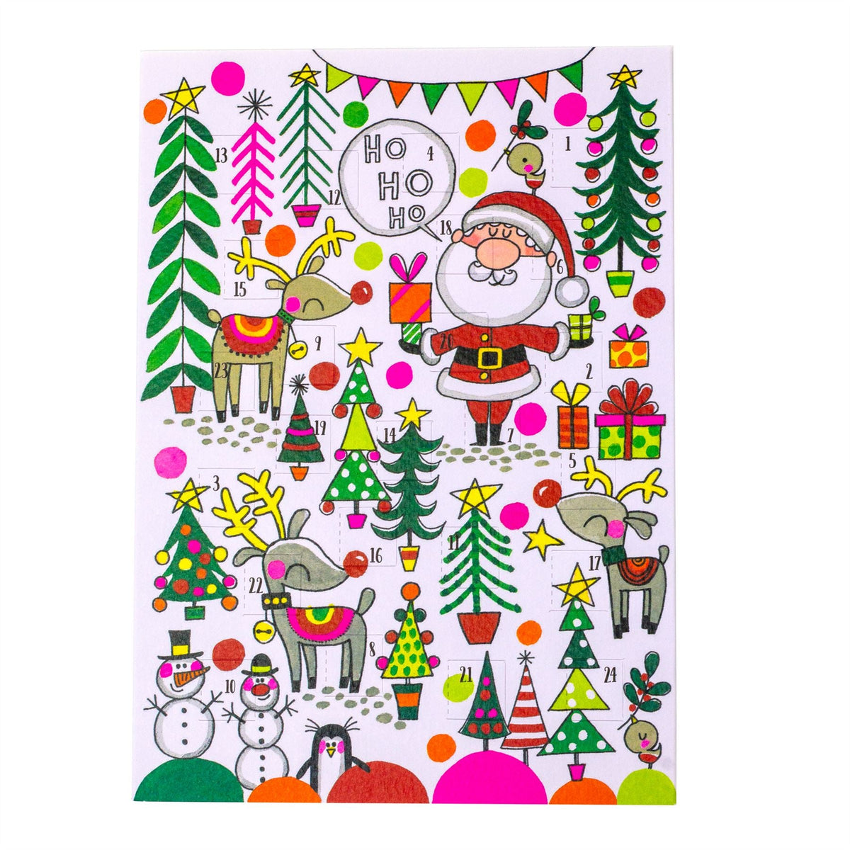 Santa & Reindeer - Christmas Advent Calendar Greetings Card & Envelope Advent Calendar - Tophatter Daily Deals