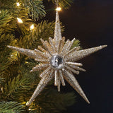 Gold Diamante Star Bauble | 3D Gold Glitter Star Christmas Tree Ornament - 12cm Baubles - Tophatter Daily Deals