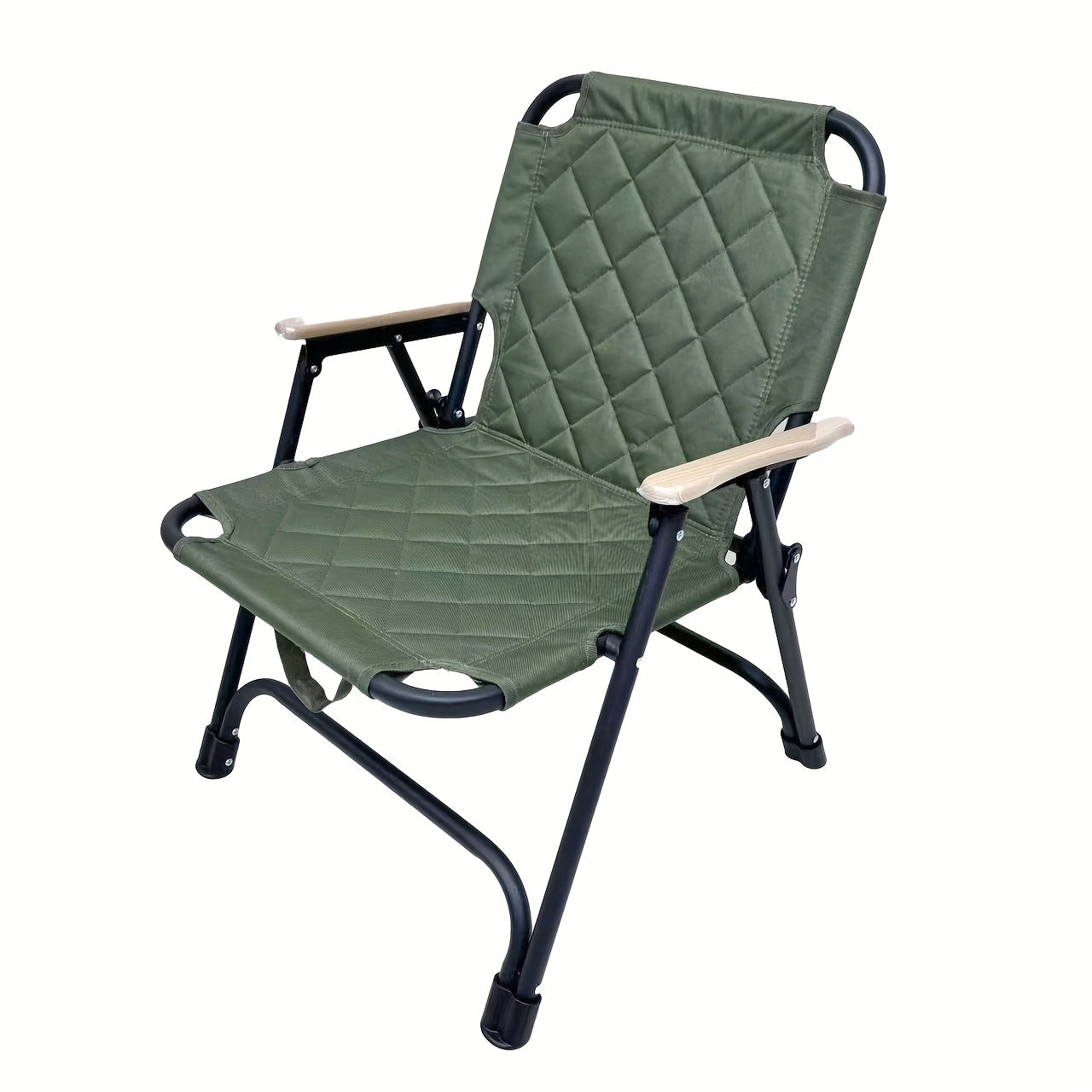 Oak Folding Armchair with Stainless Steel Frame Outdoor Chairs - Tophatter Daily Deals