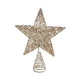 Champagne Gold Star Christmas Tree Topper | Gold Glitter Star Tree Topper - 23cm Tree Decoration - Tophatter Daily Deals