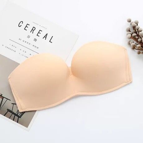 B363 strapless bra invisible underwear women gather slip non-slip miracle wedding dress relief tube top Glossy complexion 80C 0 - Tophatter Daily Deals