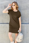 Basic Bae Full Size Round Neck Short Sleeve Dress with Pockets Casual Dresses - Tophatter Daily Deals