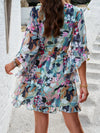 Ruffled Printed Surplice Half Sleeve Mini Dress Casual Dresses - Tophatter Daily Deals