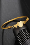 Heart Stainless Steel Bracelet Gold One Size Bracelets - Tophatter Daily Deals