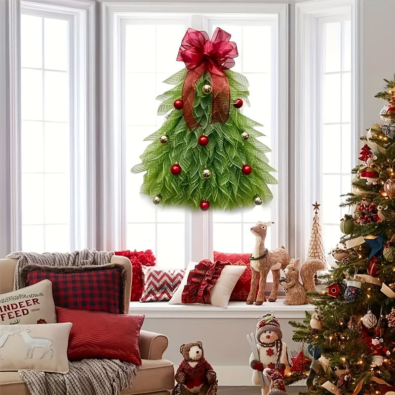 Christmas Wreath with Red Ribbon & Golden Balls Christmas - Tophatter Daily Deals