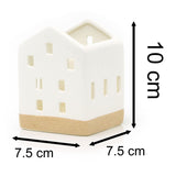 Ceramic House Shaped with Natural Base | Christmas Tealight Candle Holder
