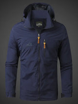 Waterproof Mens Outdoor Jacket - Athletic Technical Shell dark blue - Tophatter Daily Deals
