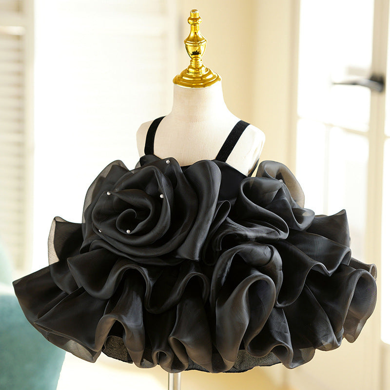 Baby Girl Summer Sling Three-dimensional Rose Princess Dress 0 - Tophatter Daily Deals