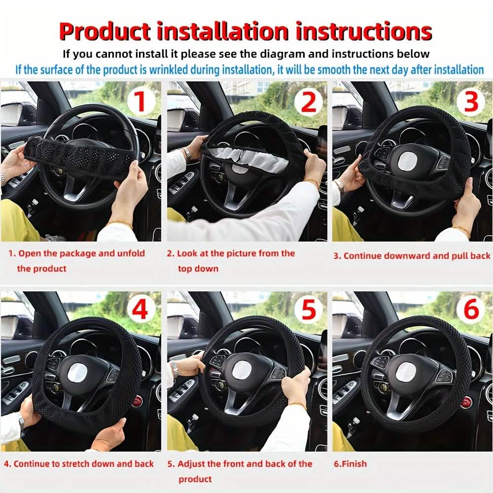 Breathable Comfortable Non-slip Mesh Steering Wheel Cover Automotive - Tophatter Daily Deals