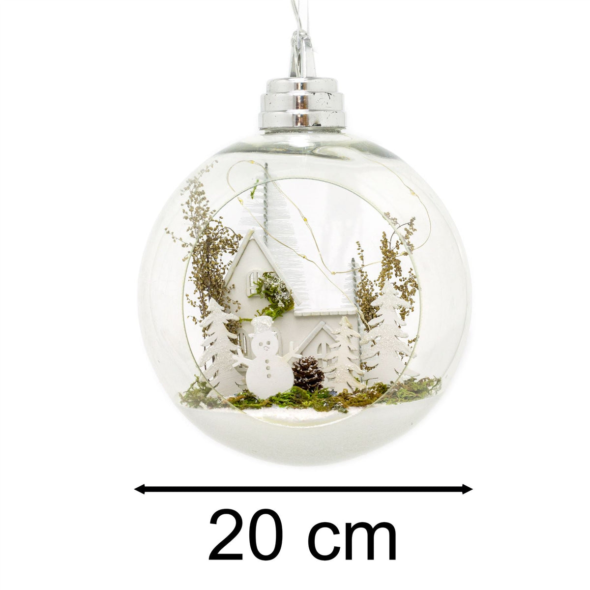 20cm LED Bauble With Christmas Scene Light Up Christmas Ball Hanging Decoration Baubles - Tophatter Daily Deals