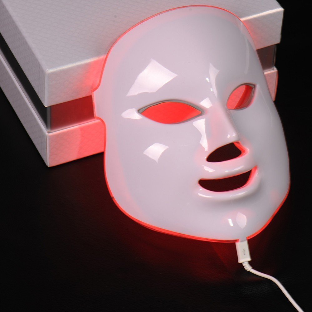 Beauty Instrument Beauty Red Purple Light Photon Skin Rejuvenation Mask Instrument Household Acne Spectrometer Face 0 - Tophatter Daily Deals