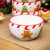 Ceramic Christmas Gingerbread Bowl | Perfect for Snacks, Soups, or Desserts 14cm Bowl - Tophatter Daily Deals