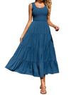 Tiered Smocked Wide Strap Dress Casual Dresses - Tophatter Daily Deals