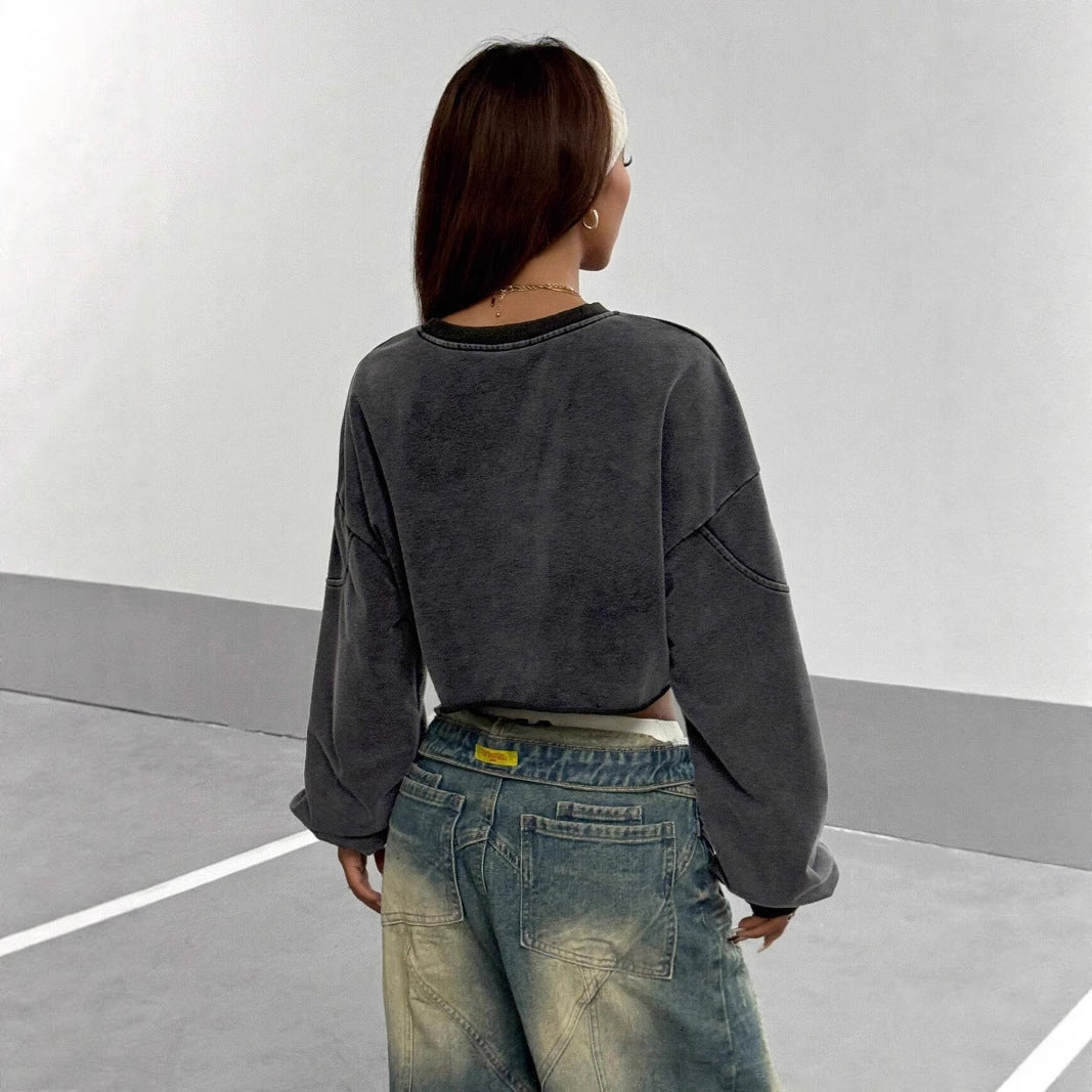 Oversized Women Crop Top - Boxy Raw Hem, Polyester, Casual 3D Changing Face Moving Picture Frame - Tophatter Daily Deals