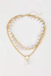 Three-Layered Pearl Necklace Gold One Size Necklaces - Tophatter Daily Deals