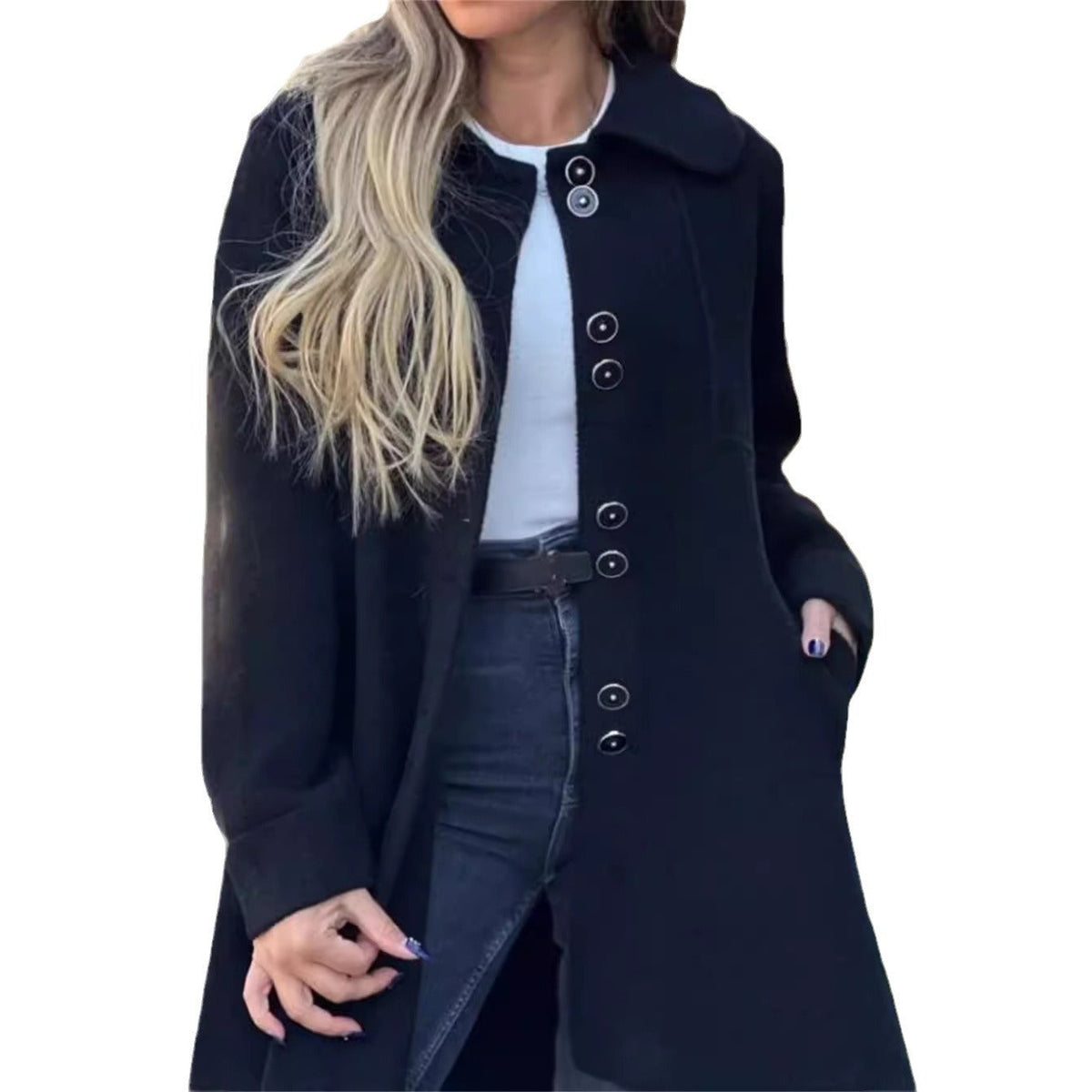 Warm Women Wool Coat - A Line, Polar Fleece, For Winter 3D Changing Face Moving Picture Frame - Tophatter Daily Deals