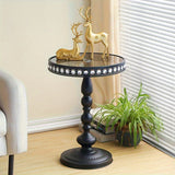 Corner Table Round Minimalist Side Table (Black + Lace) End & Side Tables - Tophatter Daily Deals