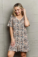 MOON NITE Quilted Quivers Button Down Sleepwear Dress Leopard Sleep Dresses - Tophatter Daily Deals