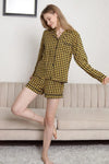 Plaid Long Sleeve Shirt and Shorts Lounge Set Loungewear Sets - Tophatter Daily Deals