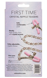 First Time Crystal Nipple Teasers with Pink Silicone Pads and Adjustable Tension Chain > Sex Toys > Nipple Clips - Tophatter Daily Deals