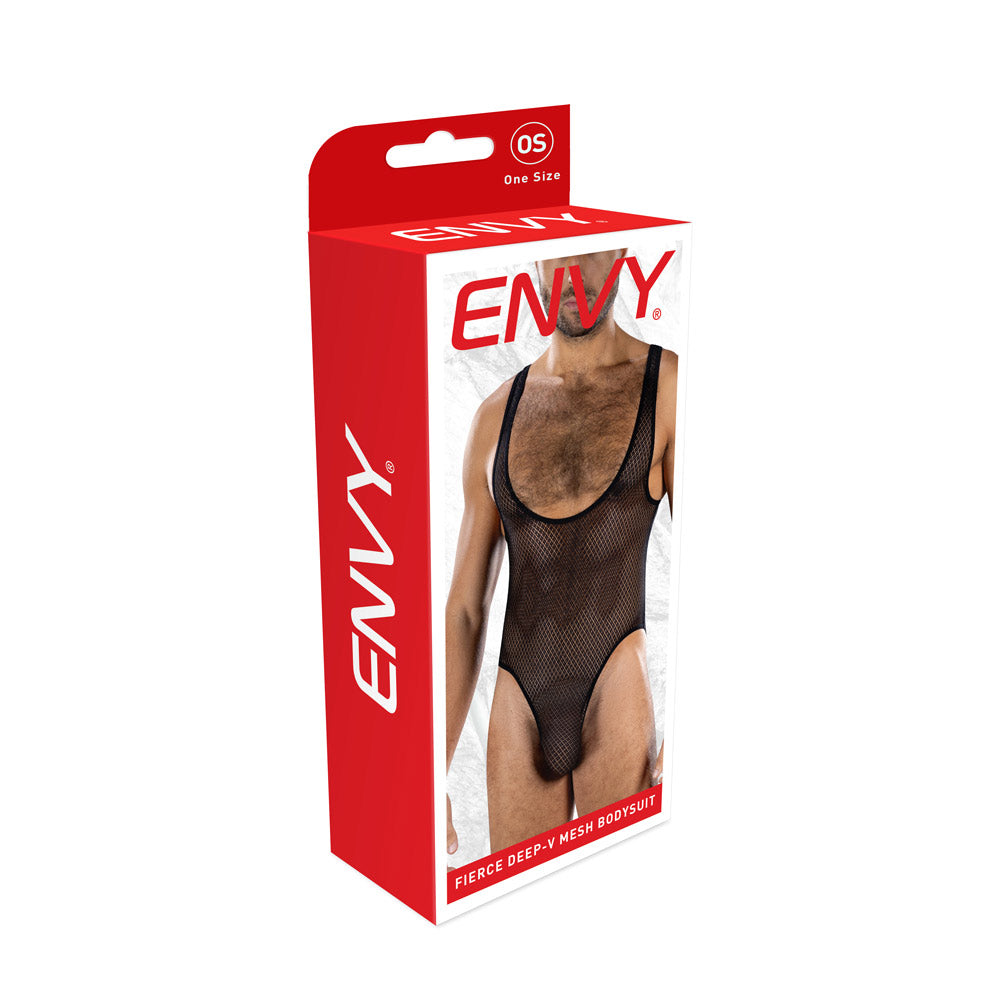 Fierce Deep V Mesh Bodysuit (Black) – Bodysuit > Clothes > Mens Apparel - Tophatter Daily Deals
