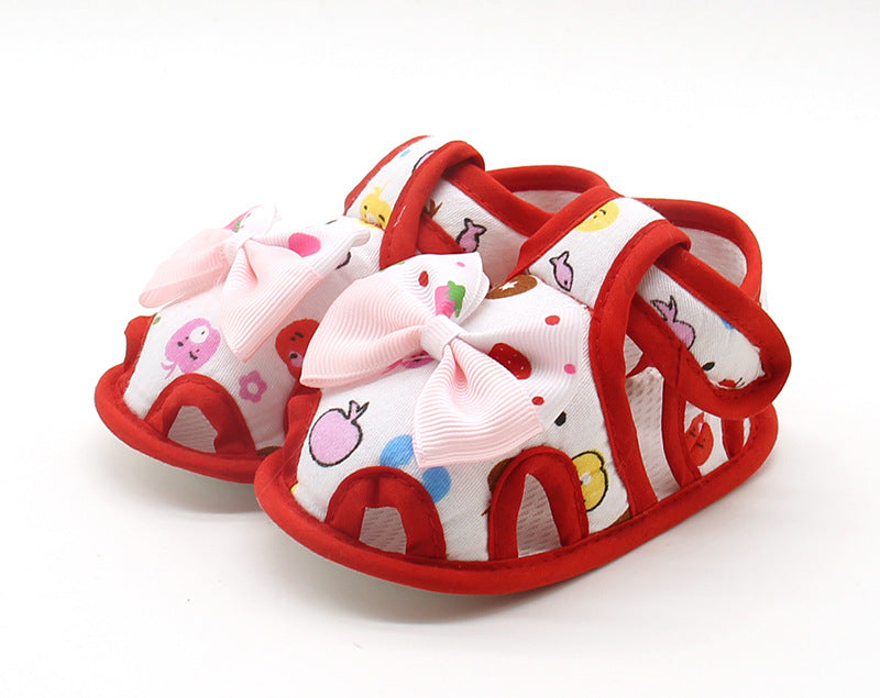 Baby Cotton Shoes, Soft Sole Baby Shoes, Casual Toddler Shoes Strawberry bow Red 0 - Tophatter Daily Deals