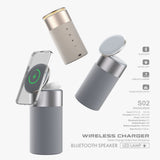 3 In 1 Multi-Function IPhone And AirPods Wireless Charger Portable Bluetooth Speaker With Touch Lamp For Home And Office 0 - Tophatter Daily Deals