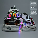 Enchanted Forest LED Christmas Scene | Light-up Village with Movement - 37cm LED Light - Tophatter Daily Deals