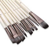 10 Pearl White Watercolor Brushes, Nylon Brushes 0 - Tophatter Daily Deals