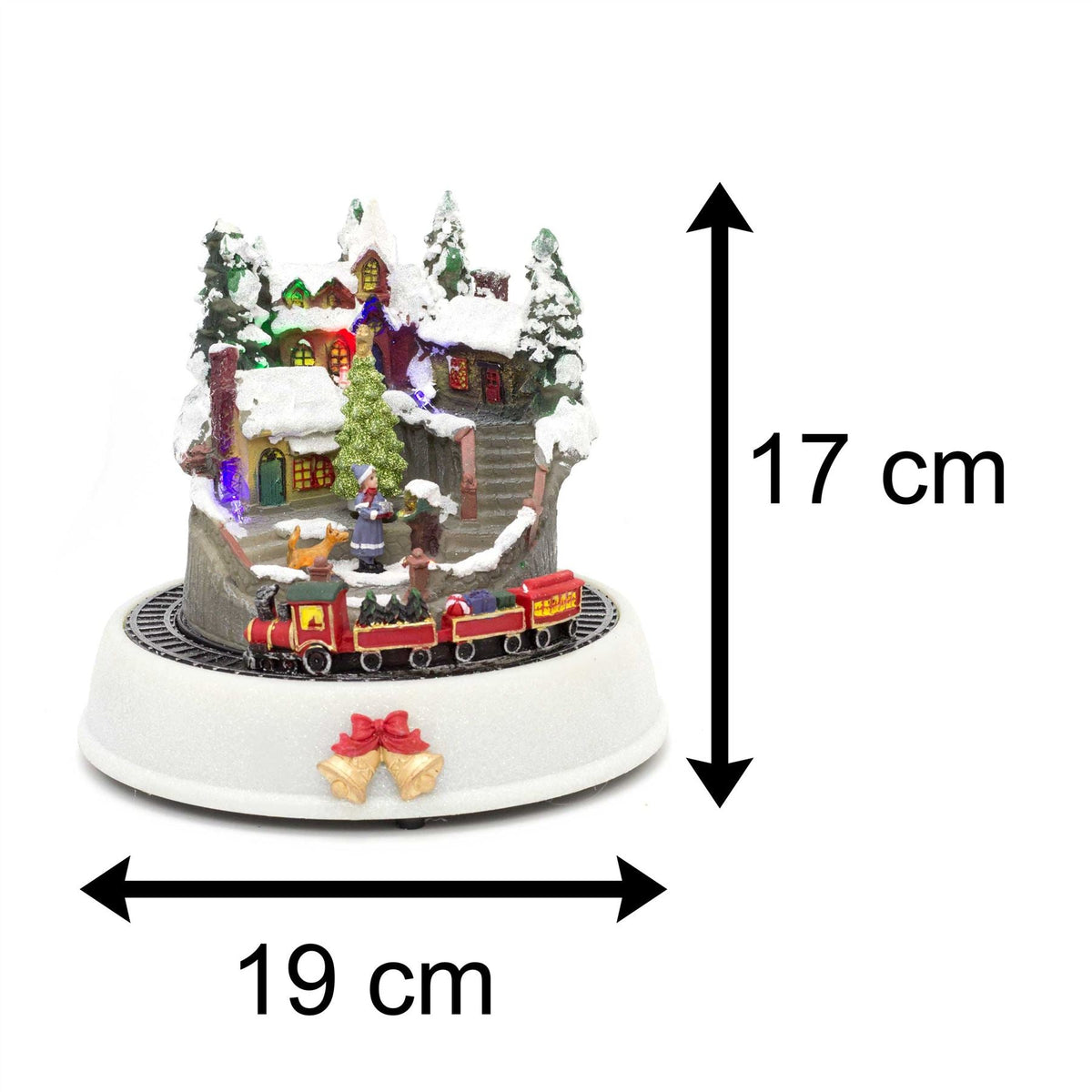 Light Up LED Animated Christmas Village Ornament | Christmas Scene With Moving Train Xmas Model Village | Design Varies One Supplied Ornament - Tophatter Daily Deals