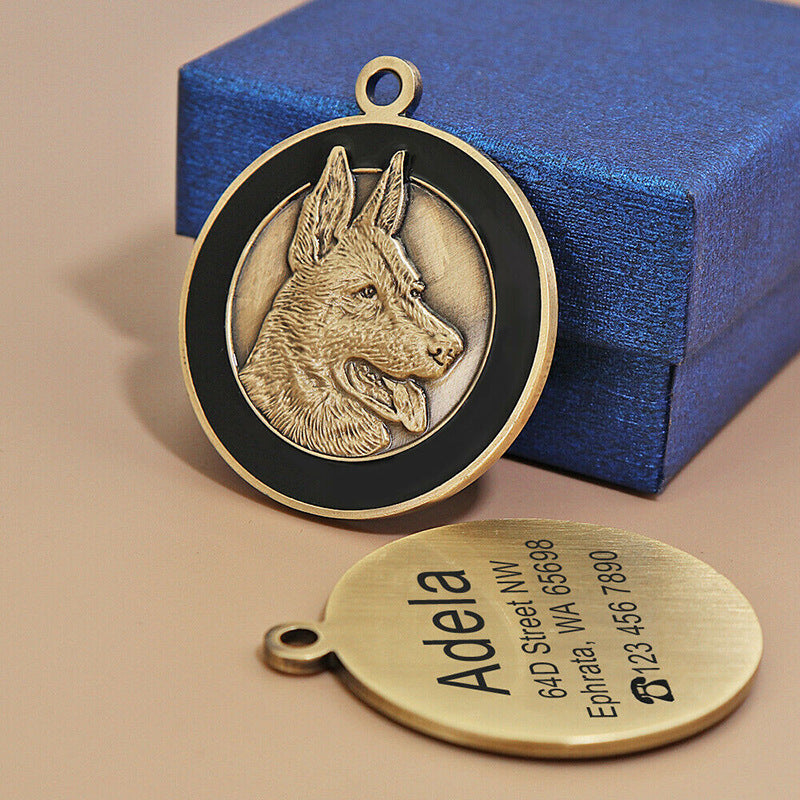 Anti-lost Card Dog Identity Tag Dog Tag Metal Lettering Cat Tag German Shepherd 7 - Tophatter Daily Deals