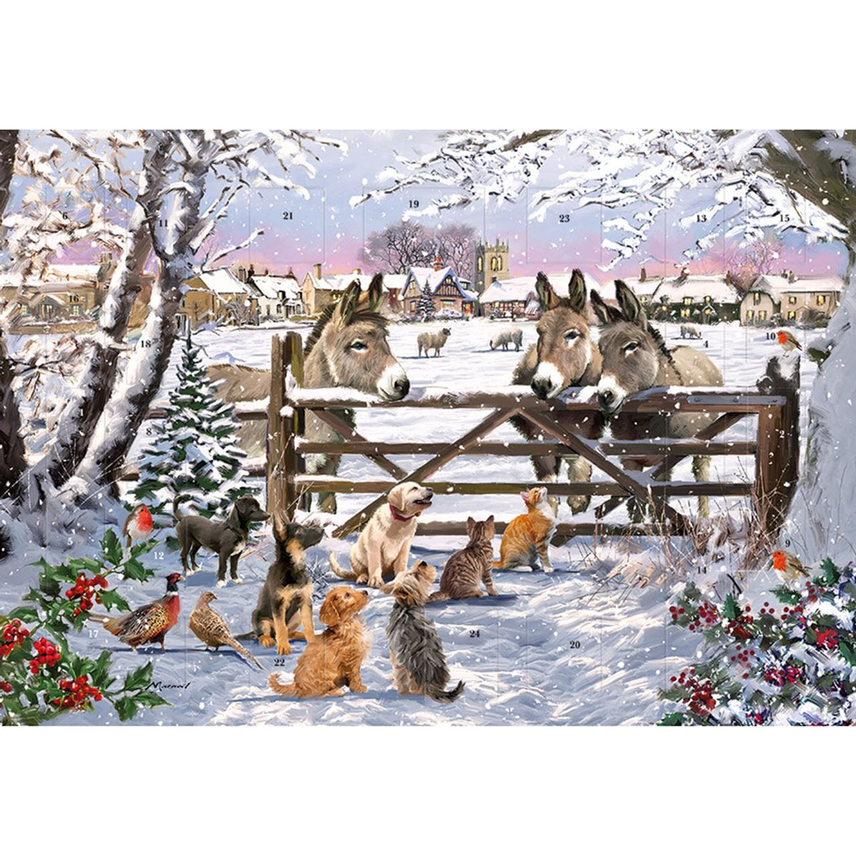 Picture Perfect Christmas Advent Calendar | Traditional Animal Advent Calendar Advent Calendar - Tophatter Daily Deals