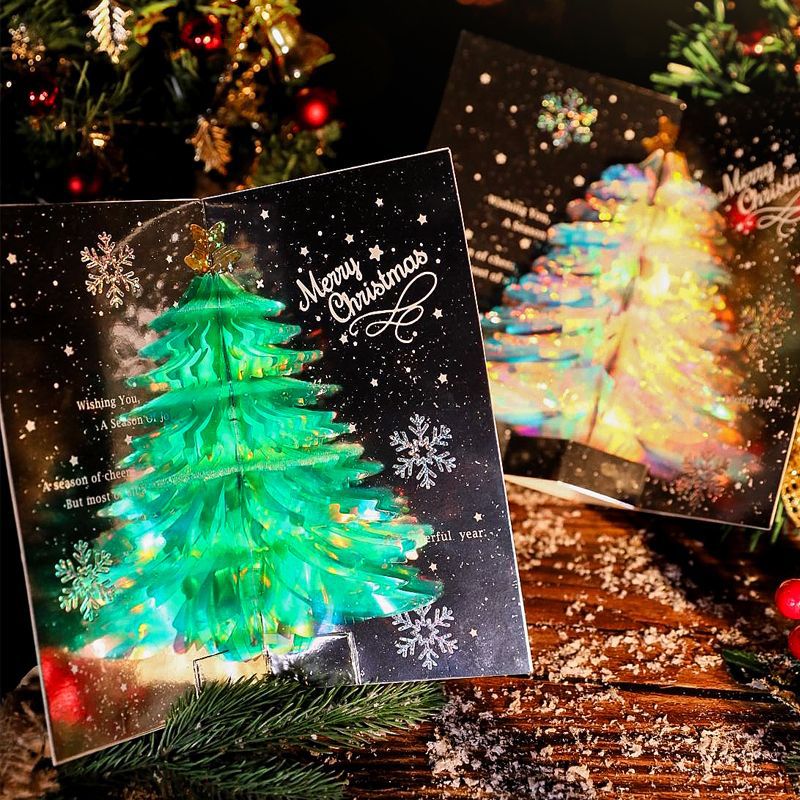 3d Christmas Greeting Card Stereo Christmas Tree Card Creative 0 - Tophatter Daily Deals