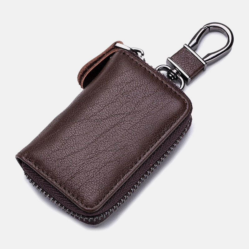 Men Genuine Leather Retro Mini Key Case Bag Large Capcity Fashion Car Key Keychain Wallet Men Bags - Tophatter Daily Deals