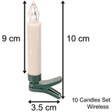 10 Flameless Clip On Led Christmas Tree Candles Set | Remote Control Battery Operated Wireless Candles | Candles With Timer Function LED Light - Tophatter Daily Deals