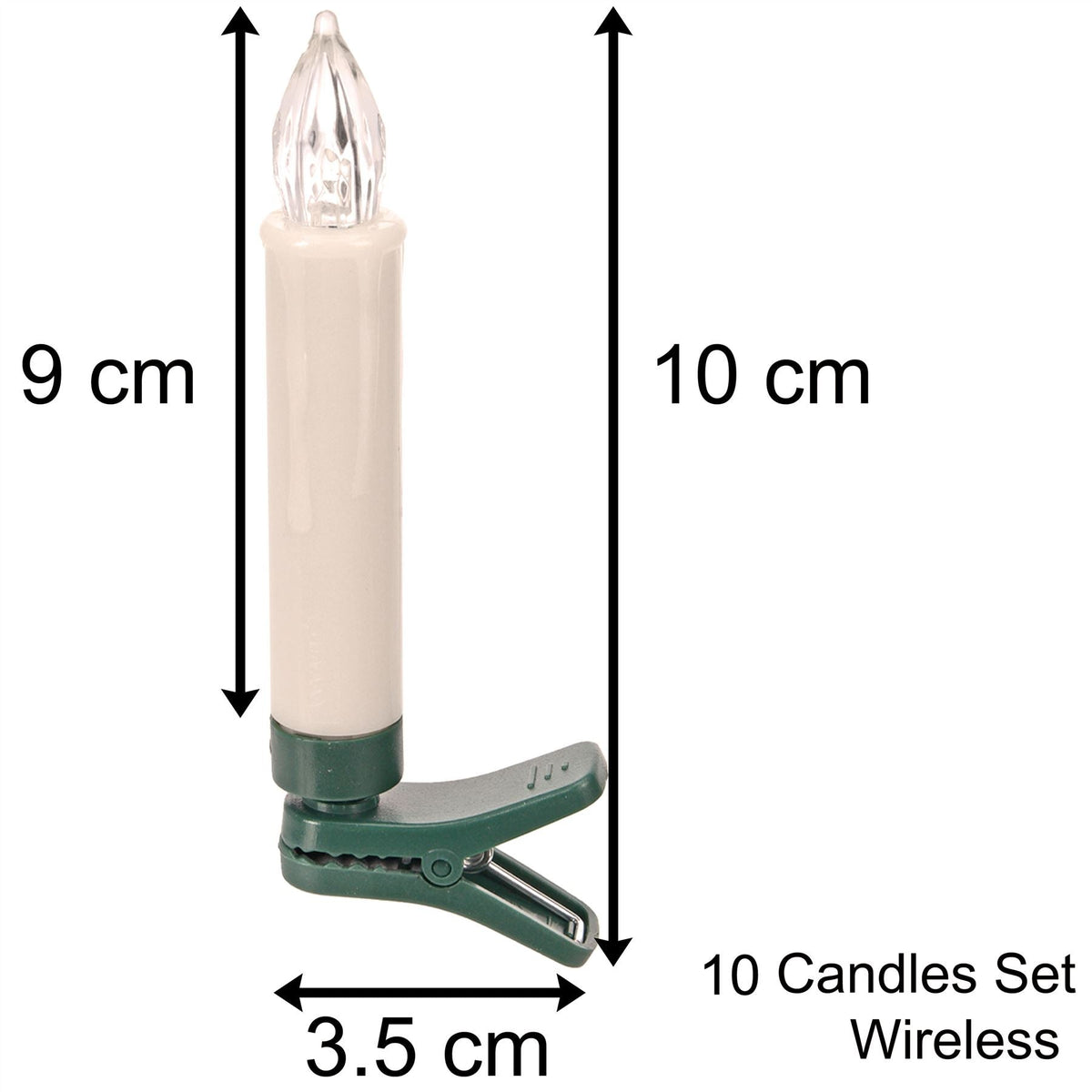 10 Flameless Clip On Led Christmas Tree Candles Set | Remote Control Battery Operated Wireless Candles | Candles With Timer Function LED Light - Tophatter Daily Deals