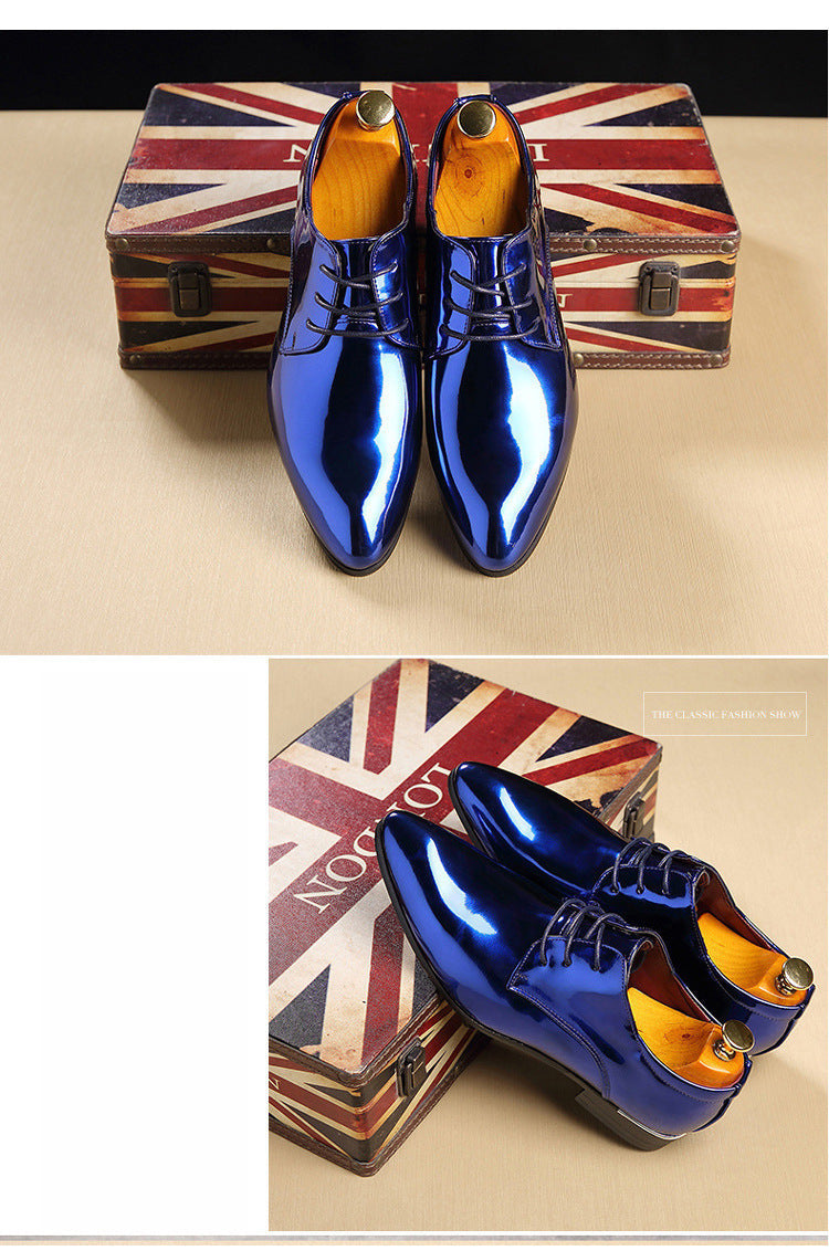British Pointed Leather Shoes Men's Fashion Bright Leather Men's Shoes Foreign Trade Leather Shoes Amazon Wish LAZADA 0 - Tophatter Daily Deals