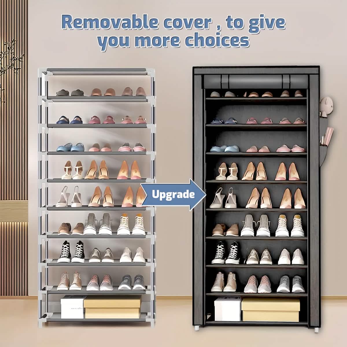 10-Layer 9 Grid Shoe Rack Shelf Storage Closet Organizer Storage & Organization - Tophatter Daily Deals