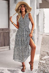 Floral Belted Surplice Sleeveless Tiered Dress Casual Dresses - Tophatter Daily Deals