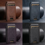 Android Universal Phone Magnetic Card Holder MagSafe Magnetic Ring PU Leather 0 - Tophatter Daily Deals