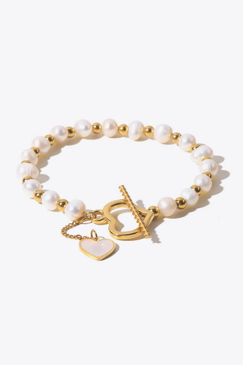 Freshwater Pearl Heart Charm Bracelet - Tophatter Deals and Online Shopping - Electronics, Jewelry, Beauty, Health, Gadgets, Fashion - Tophatter's Discounts & Offers - tophatters - tophatters.co